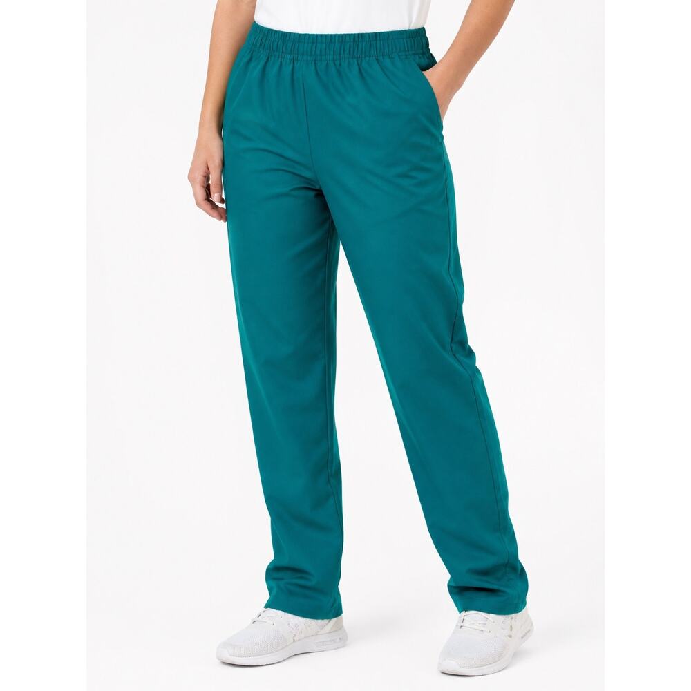 NEW Carol’s Scrubs Teal Straight Leg Pants L 12-14 Elastic Waist Medical Uniform